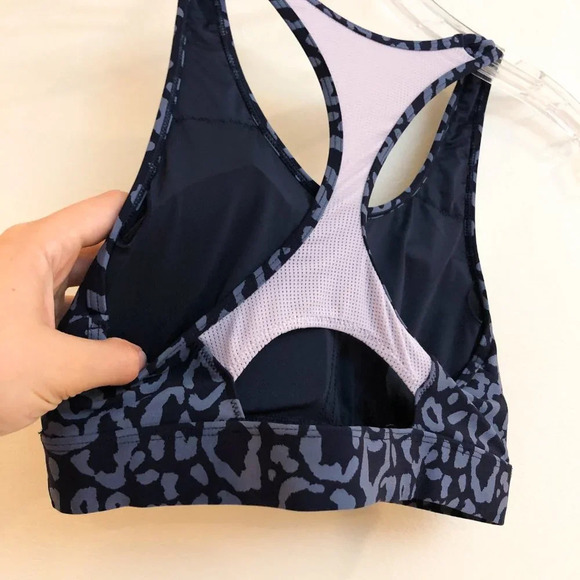 The Upside Purple Leopard Graphic Logo Athletic Athleisure Supportive Sports Bra - Picture 5 of 8
